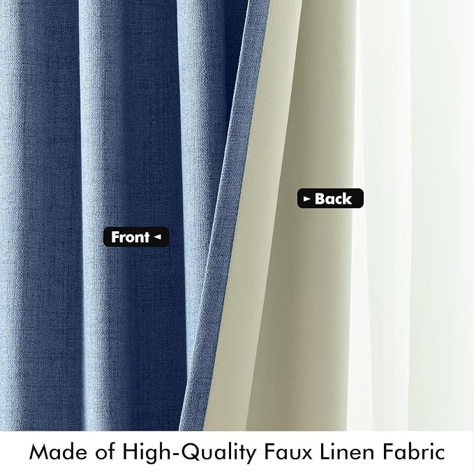 MIULEE 100% Blackout Linen Curtains - Image 6