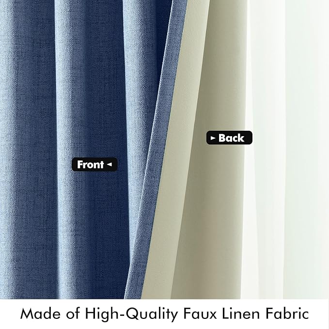MIULEE 100% Blackout Linen Curtains - Image 6