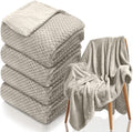 4 Pack Fleece Throw Blankets 50x60 Inches by Tewloss