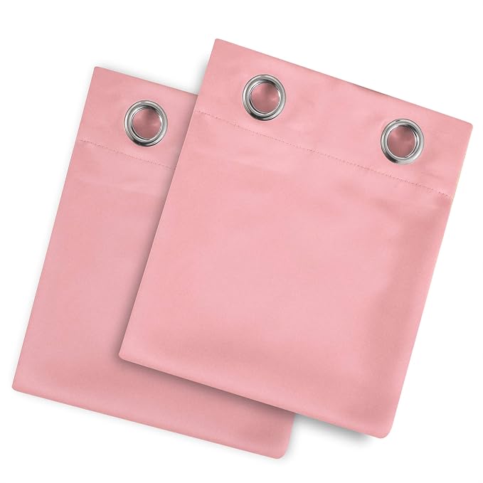 LEMOMO Blackout Curtains 52 x 63 inch/Pink Curtains Set of 2 Panels/Thermal - Image 8