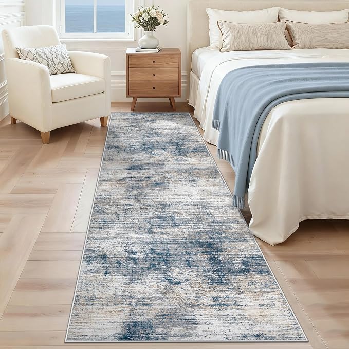 XLUEZ 2x8 Runner Rug for Hallway, Washable Modern Abstract Runner Rugs Neutral - Image 2