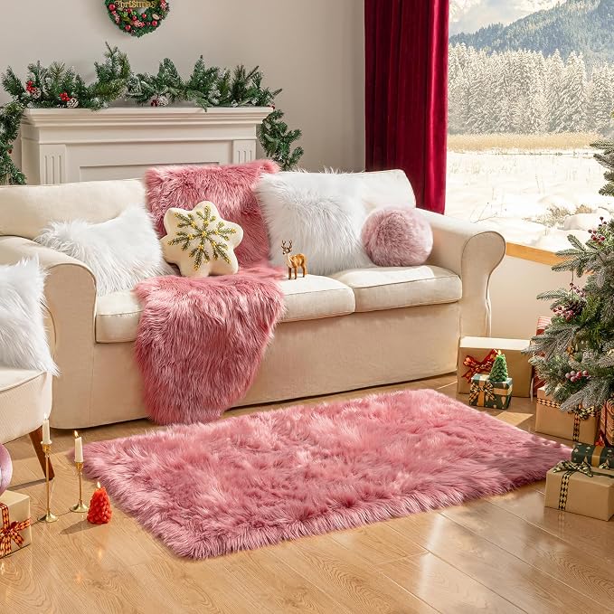 Ashler Faux Fur Area Rug - Image 3