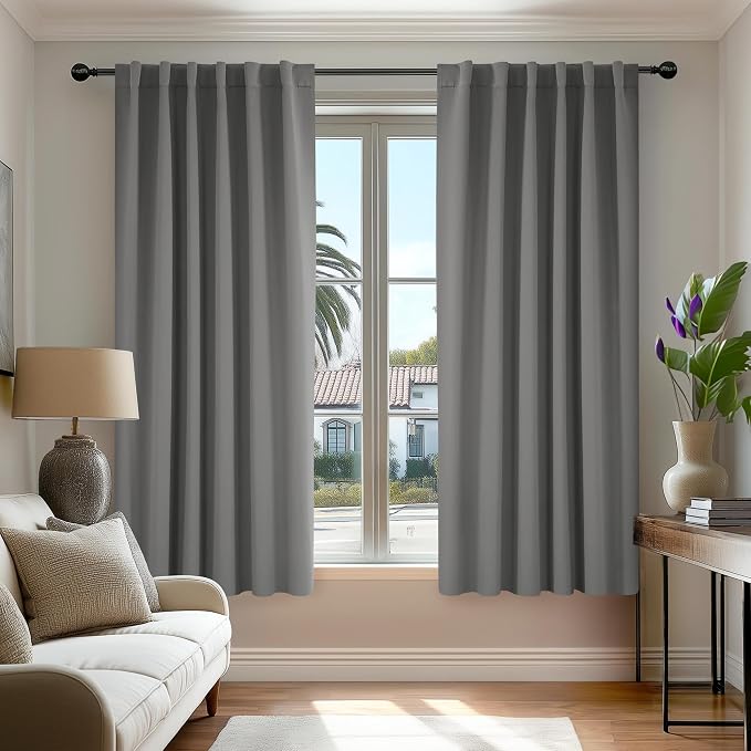 Deconovo Blackout Curtains, Thermal Insulated, W52 x L45 2 Panels, Back Tab by Deconovo