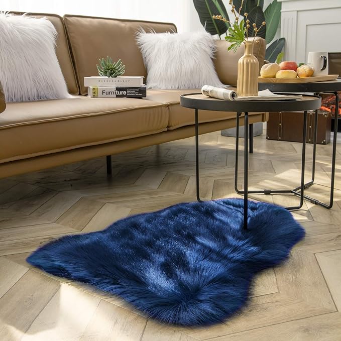 Ashler faux fur rug, Fluffy Shaggy Area Rug Ultra Soft 2 x 3 Feet Sheepskin Fur - Image 3
