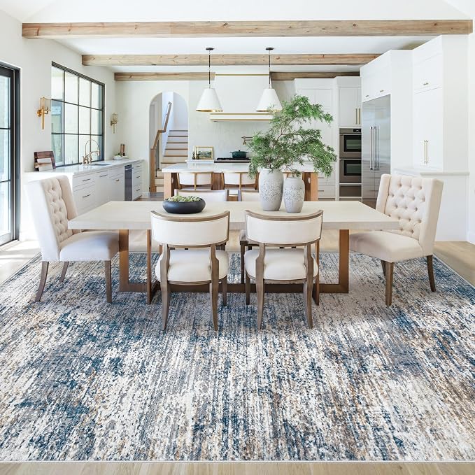 8x10 Area Rugs for Living Room, Washable Modern Abstract Large Area Rug Neutral - Image 6