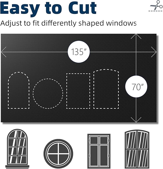 NIGHTON Portable Blackout Curtains 135"×70", Strong Hook and Loop Tape Strips - Image 5