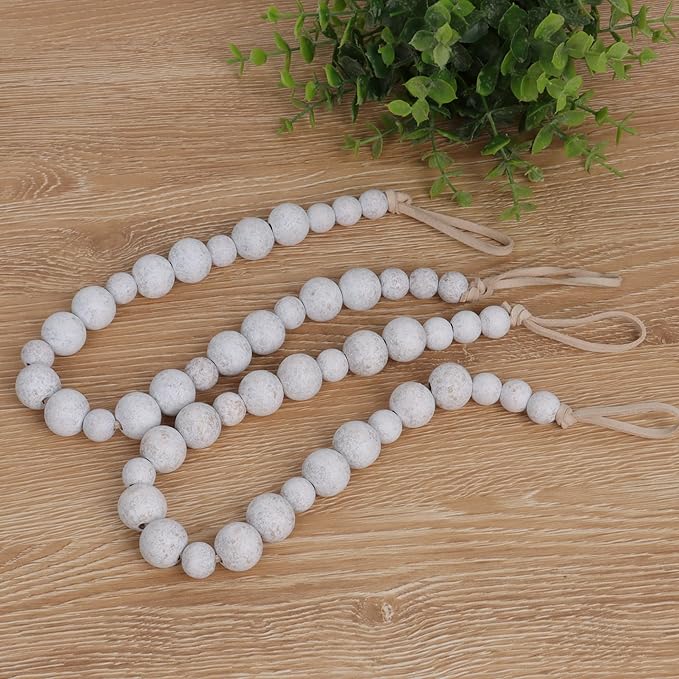 OCIOLI 2 Pieces Wood Bead Curtain Tieback Boho Curtain Tiebacks Curtain - Image 6