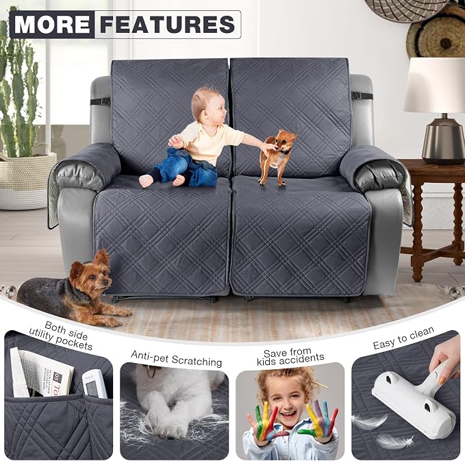 TAOCOCO 100% Waterproof Oversized Loveseat Recliner Cover, Non Slip Split - Image 6