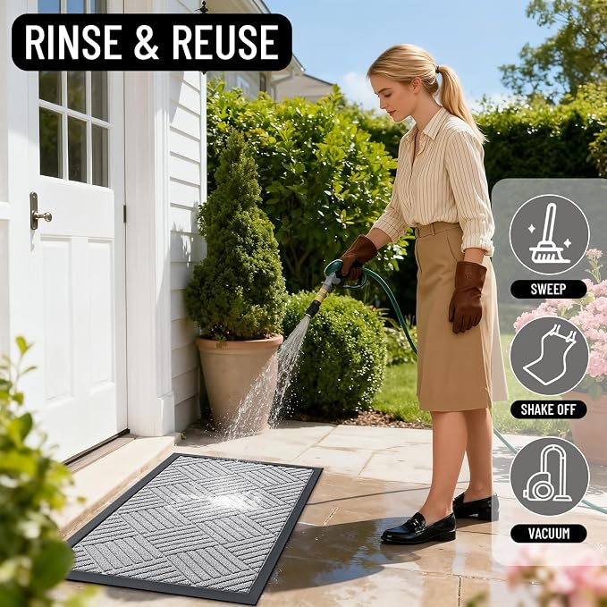 OLANLY Front Door Mat Outside Entrance 33x21, Waterproof Heavy-Duty Doormat | - Image 8