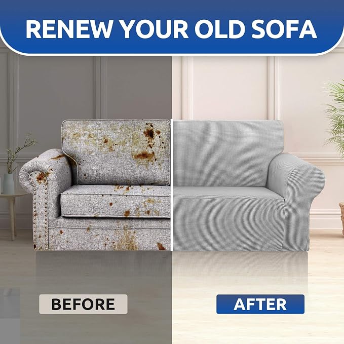 KEKUOU Stretch Loveseat Sofa Cover Slipcover, Couch Covers - Image 7