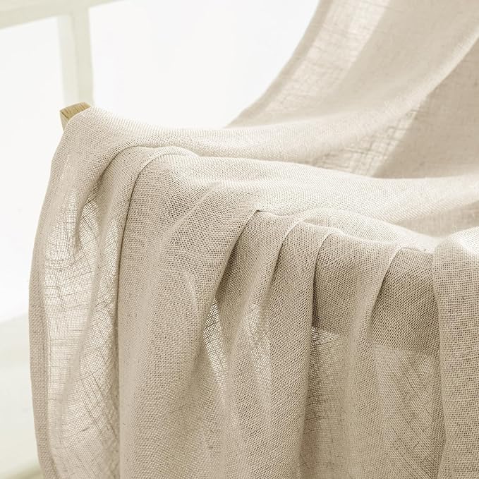 MIULEE Linen Curtains 90 Inch Length 2 Panels - Image 6