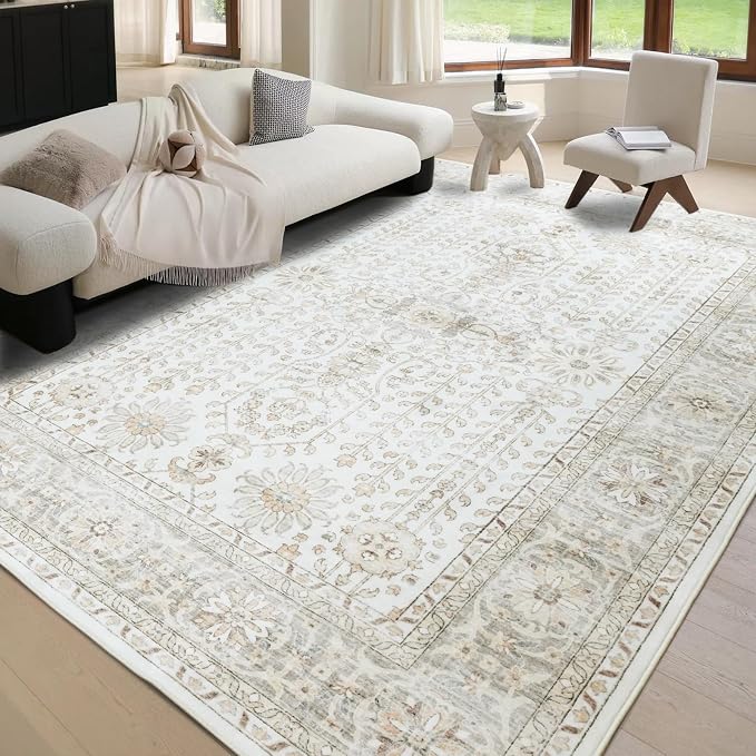 7x9 Area Rugs for Living Room, Thin Washable Rug, Non-Slip Foldable Area Rug - Image 7