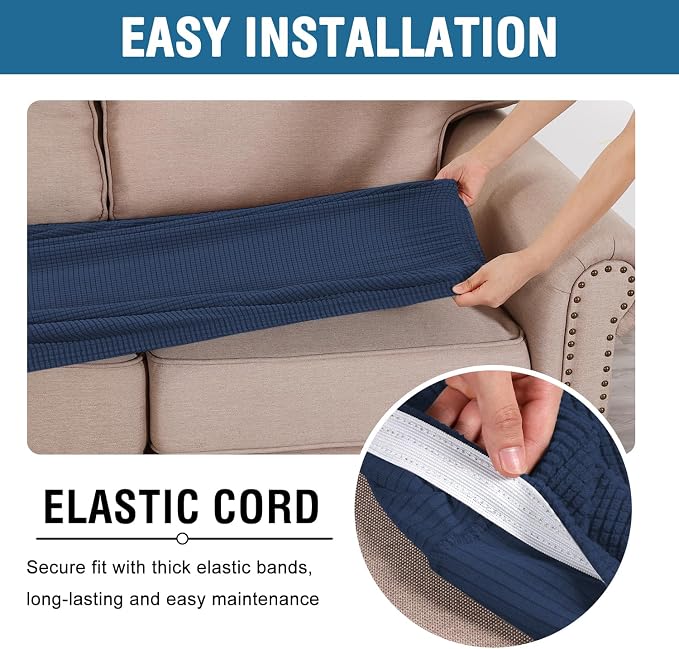 H.VERSAILTEX Super Stretch Individual Seat Cushion Covers Sofa Covers Couch - Image 5