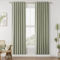 Sage Green 100% Blackout Curtains 80 Inch Length 2 Panels Set by Guken