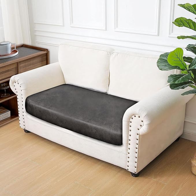 Leather Look Couch Cushion Covers Sofa Seat Slipcovers Sets Couches Furniture - Image 7