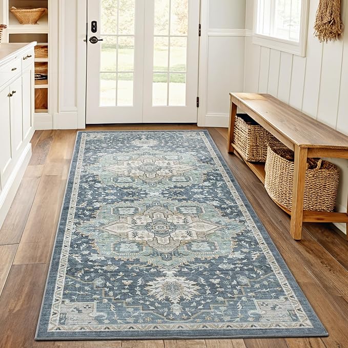AMADA HOMEFURNISHING 2x6 Washable Runner Rug, Low-Profile Kitchen Rugs by AMADAHOMEFURNISHING