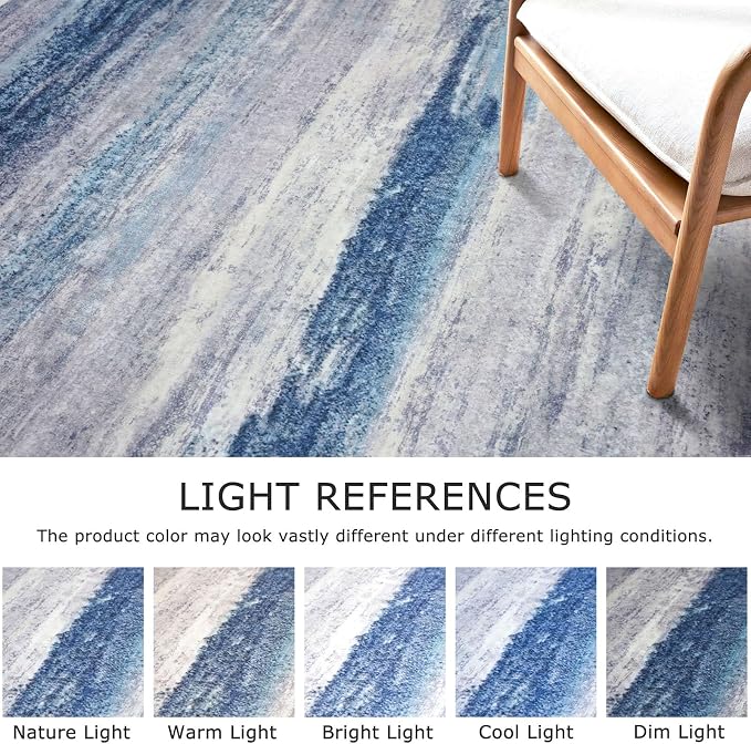 KOZYFLY Washable Area Rug 5x7 Modern Ombre Thin Rugs - Image 4