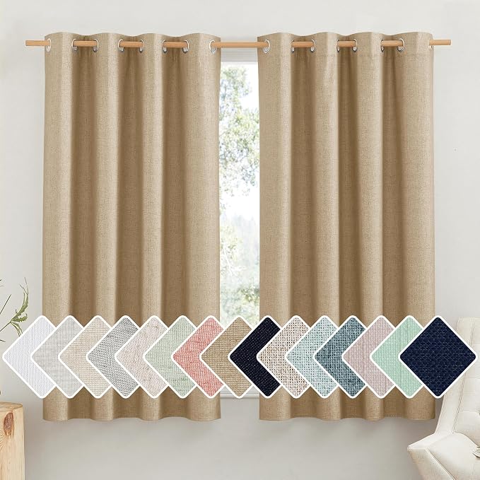 NICETOWN 100% Absolutely Blackout Linen Curtains by NICETOWN