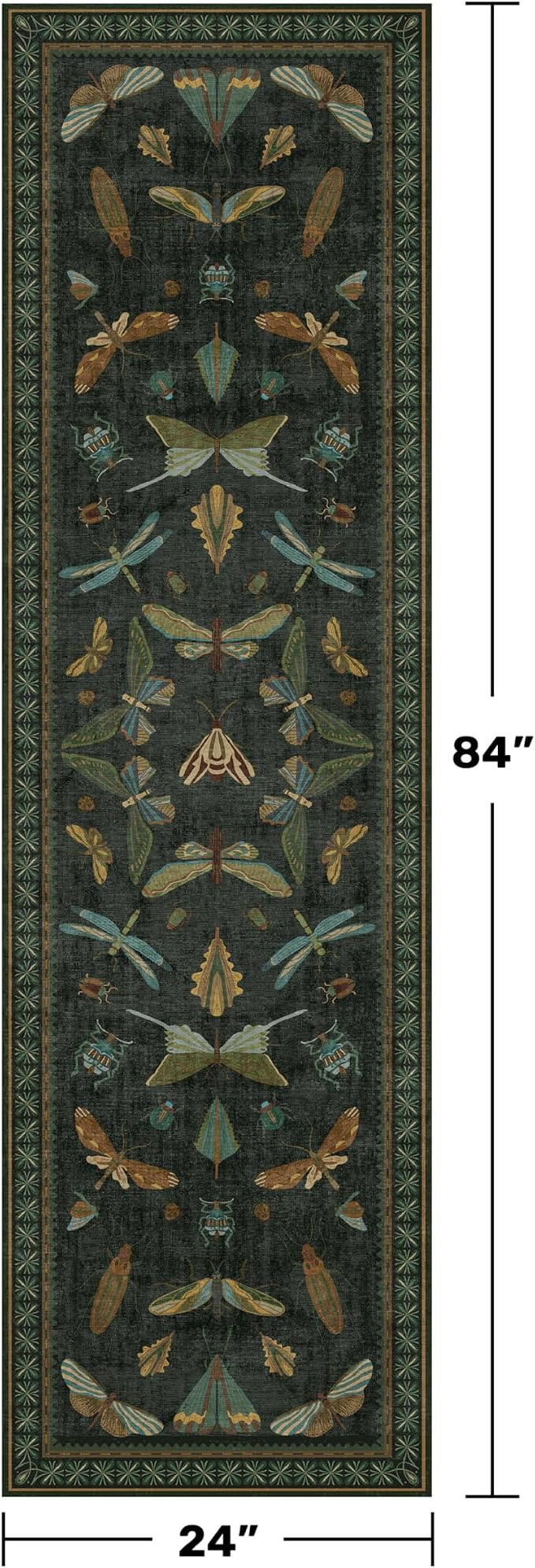Hazo Haus Insect 2x7 Stain Resistant Kitchen Runner Rugs, Vintage Bathroon Rug - Image 2