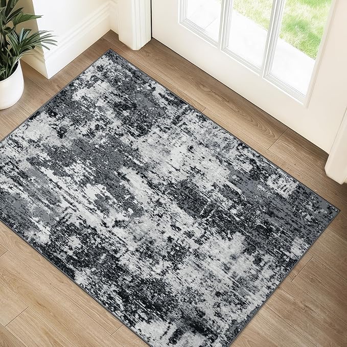Washable Area Rugs 2'x3' Non-Slip Modern Abstract Soft by RELEANY