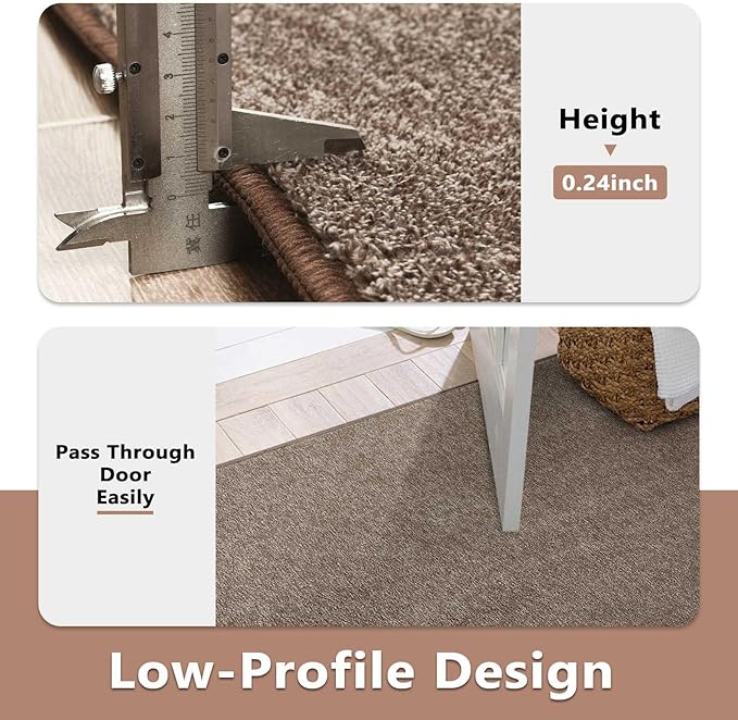 FinRèc 4x6 Washable Area Rugs for Bedroom Living Room, Low Pile Thin Rug Solid - Image 6