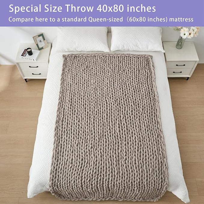 Bigacogo Chunky Knit Throw Blanket - Image 6
