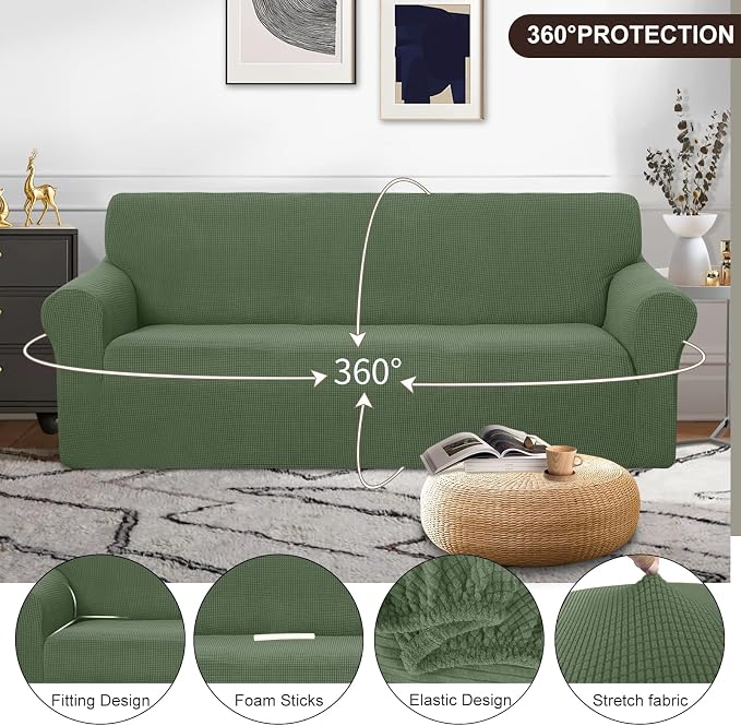 U-NICE HOME Oversized Stretch Sofa Slipcover, Soft Jacquard Fabric Couch Cover - Image 3