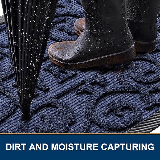 Smiry Welcome Door Mat Outside Entrance, Heavy Duty Trap Dirt and Moisture Easy - Image 3