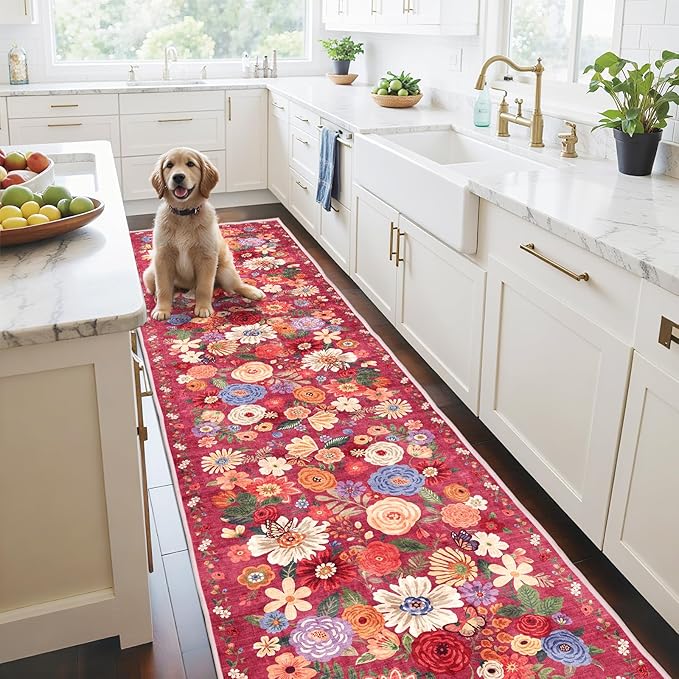 Rug for Hallways Kitchen Rug 2'6" x 14', Non Slip Washable Rugs - Image 2