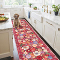 Floral Hallway Runner Carpet Non-Slip, 2x10 Washable Rug Ultra-Thin Soft by WelcometoBabovid