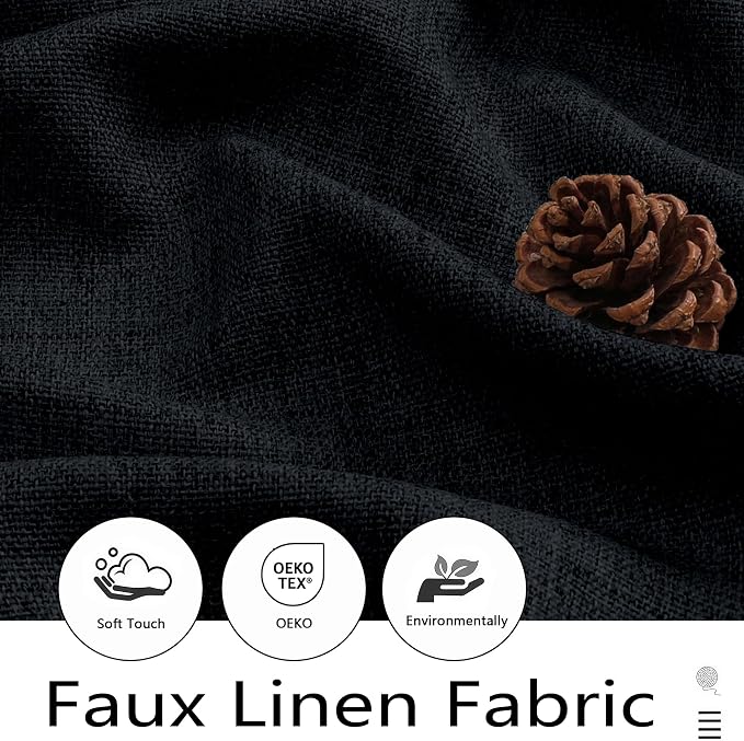 Valances for Windows, Light Filtering Faux Linen Textured Small Short Valance - Image 3