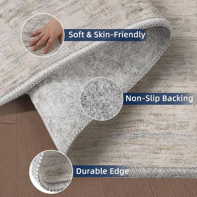 2x5 Washable Runner Rugs，Modern Abstract Rug Runner, Ultra-Thin Kitchen Runner - Image 4