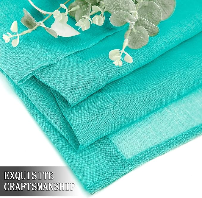 Tollpiz Sheer Curtains Living Room Linen Textured Curtain Sheers Light - Image 7