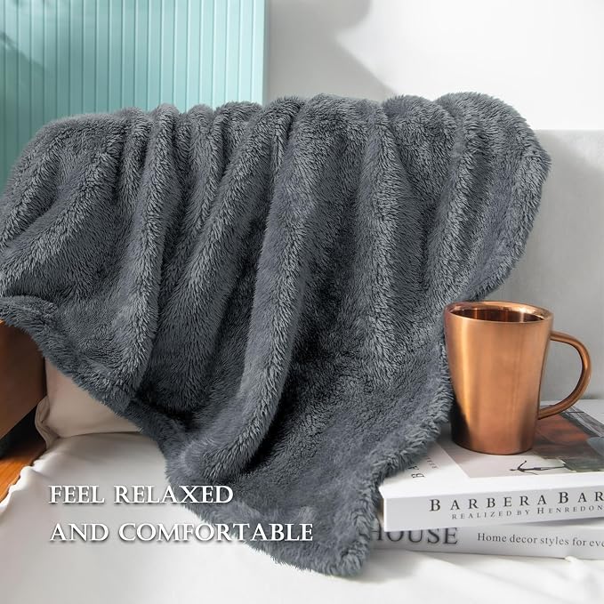 Exclusivo Mezcla Plush Fuzzy Fleece Bed Blanket Queen Size, Super Soft - Image 5