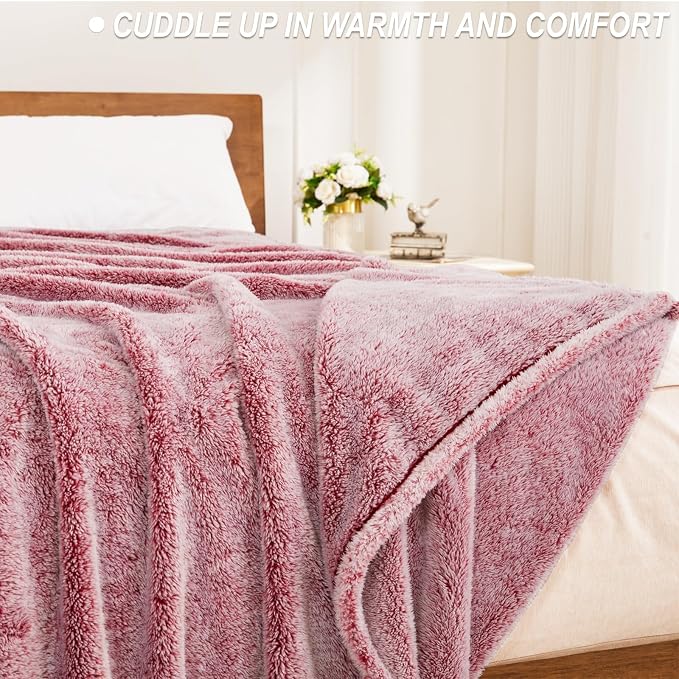 Exclusivo Mezcla Plush Fuzzy Fleece Throw Blanket Extra Large, Super Soft - Image 3
