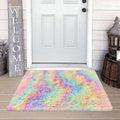 Small Fluffy Rainbow Colorful Area Rug by JiaoBaba