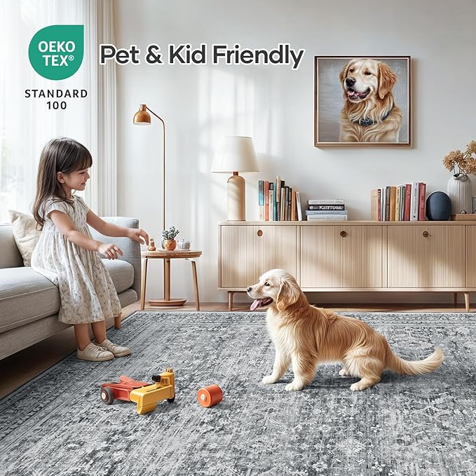 Lofus 9x12 Area Rug for Living Room, Soft Neutral Carpets for Bedroom Dining - Image 5