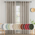 MIULEE Burlywood Birch Linen Curtains 84 Inch Length 2 Panels by MIULEE