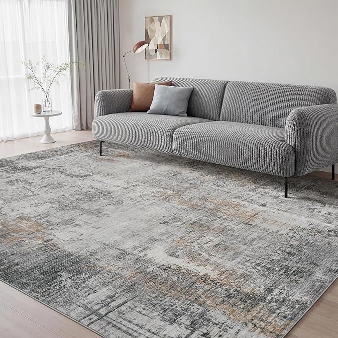 6 x 9 Area Rugs for Living Room, Machine Washable Non Slip Rug Ultra Soft Low by AMOAMI