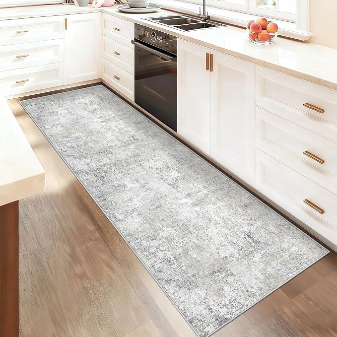 XLUEZ 2x8 Runner Rug for Hallway, Washable Modern Abstract Runner Rugs Neutral - Image 3