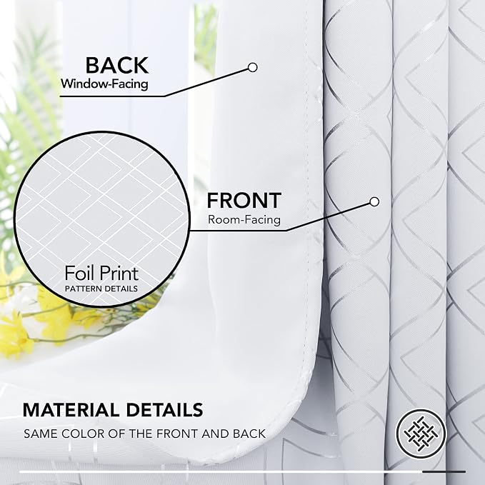 Deconovo White Room Darkening Curtains - Image 4