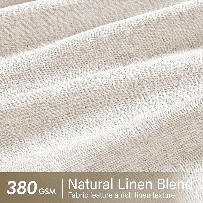 MIULEE Pinch Pleated Thick Linen Curtains 92 Inches Long 2 Panels - Image 4