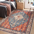 SERISSA Bedroom Rug 4x6 Boho Tribal Rug, Vintage Washable Area Rugs Non Slip by SERISSAHomeDecorCollection