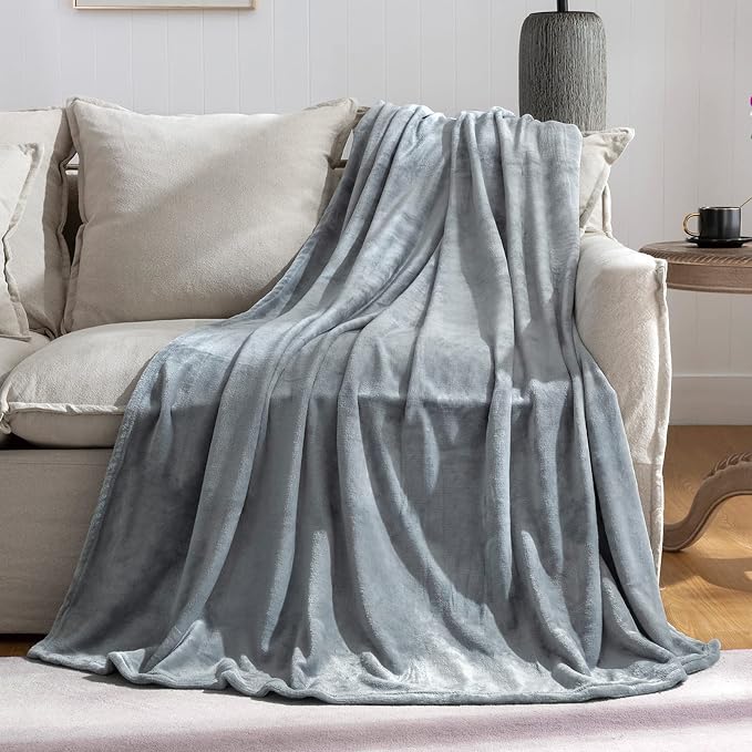 JIAHANNHA Fleece Blanket Twin Size Grey 60 by 80 Inches Throw Blankets by JIAHANNHA