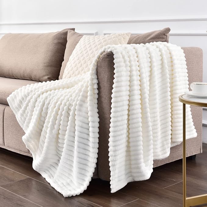 BEDELITE Fleece Blanket King Size – 3D Ribbed Jacquard Soft and Warm Decorative - Image 9