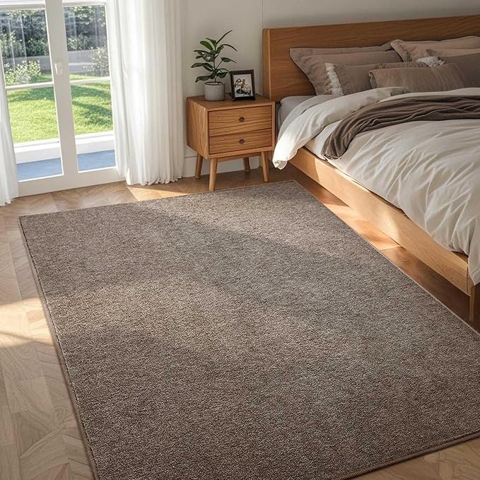 FinRèc 4x6 Washable Area Rugs for Bedroom Living Room, Low Pile Thin Rug Solid - Image 2