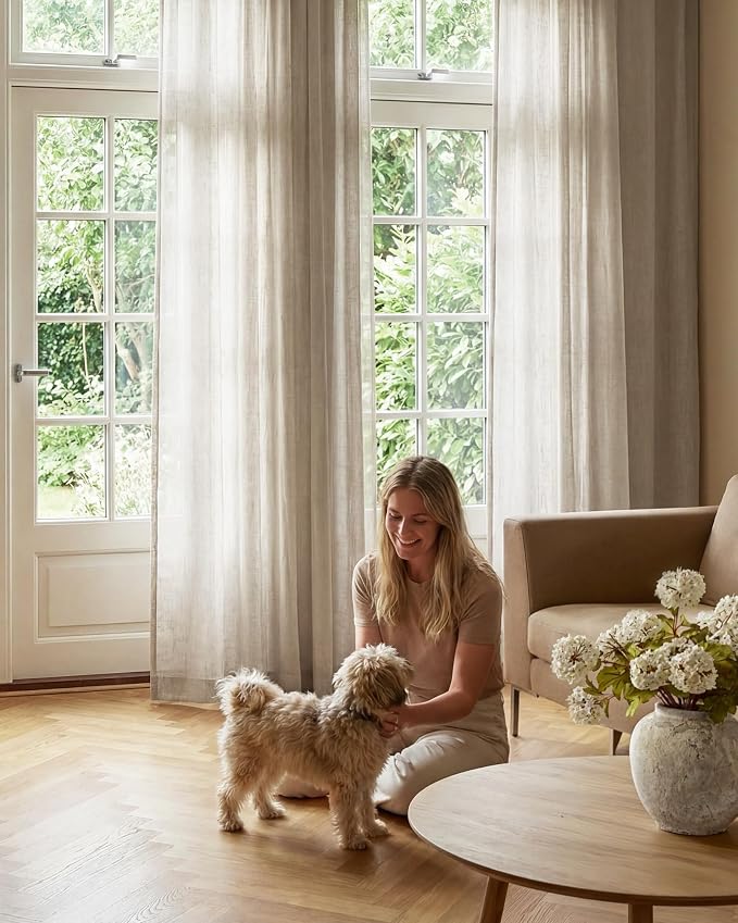 NICETOWN Semi Sheer Linen Curtains - Image 6