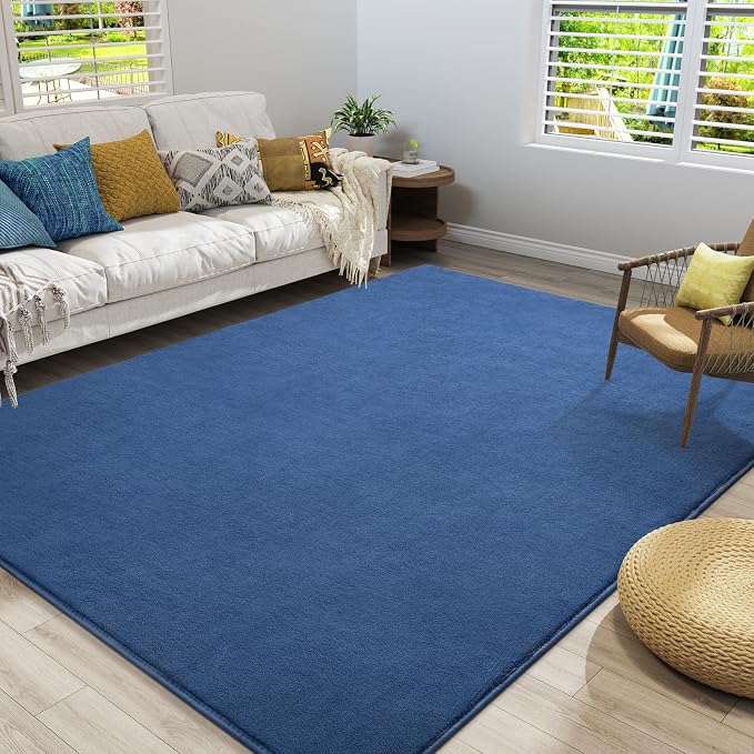 Amearea Large Modern Area Rugs for Bedroom Living Room, 6x9 Feet Blue Thickened - Image 6