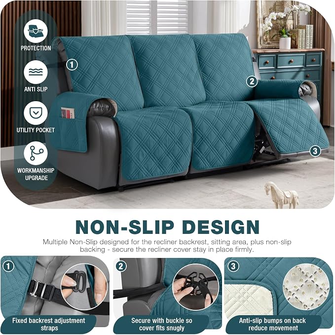 TAOCOCO 100% Waterproof Recliner Sofa Cover, Non Slip Split Couch Covers - Image 5