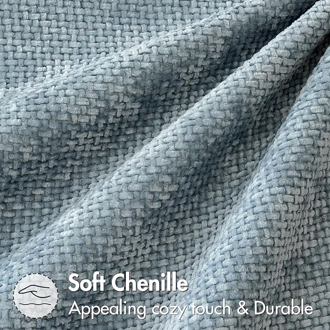 MIULEE Pack of 2 Couch Throw Pillow Covers 20x20 Inch Coastal Smoke Blue Modern - Image 6